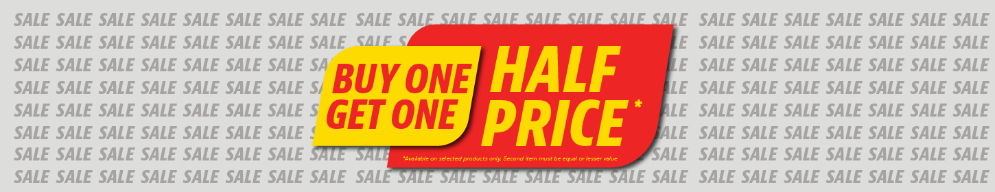 Buy One Get One Half Price