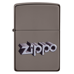 Zippo 3D Logo Black Ice