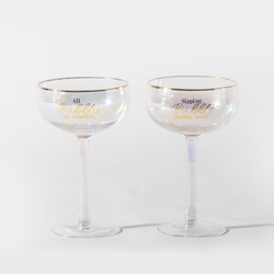 Refined Gifts Cocktail Glasses Iridescent Set of 2